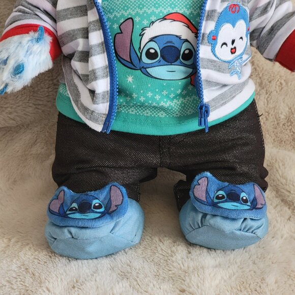 Build A Bear Disney Snowflake Fun Stitch Sound Clothing Slippers Jacket  RARE - Picture 5 of 10